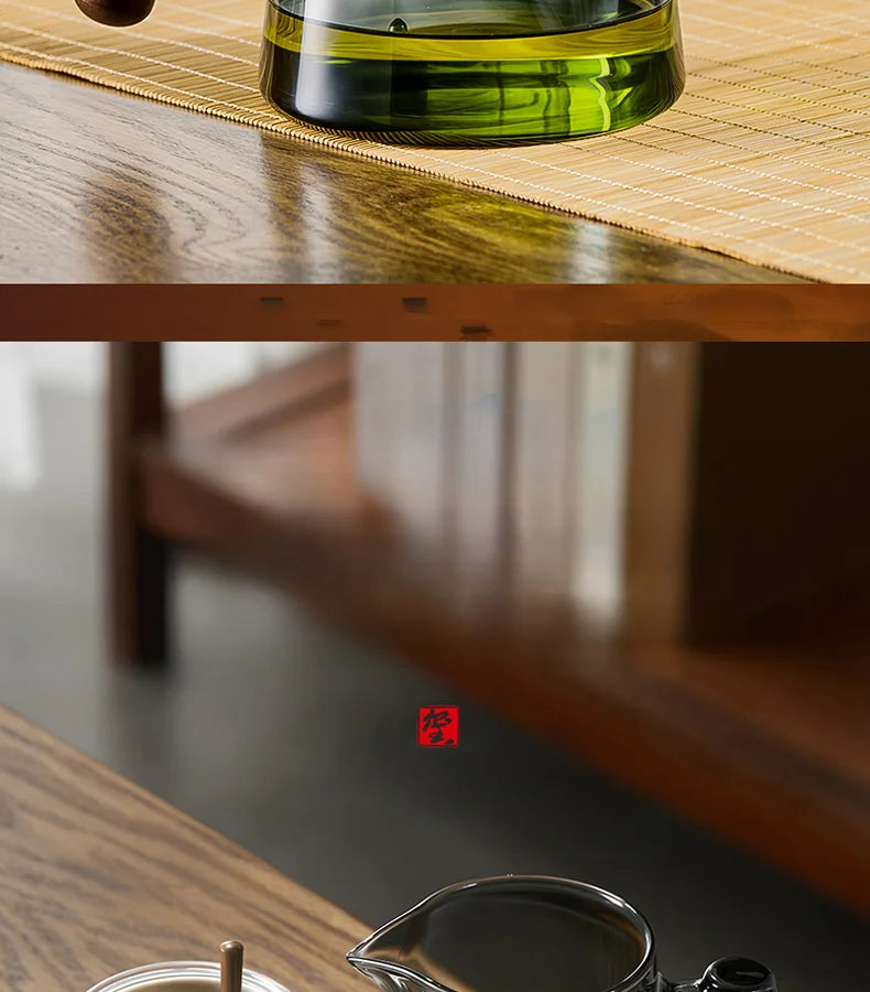 Tea Ceremony Culture Large Capacity Dividing Teacup Removable Glass Inner Tank Home Tea Water Separation Filter Teacup