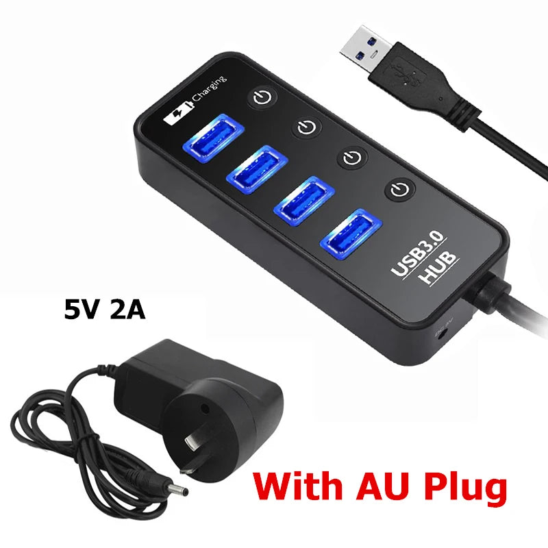 4-Port Switched USB Hub, Power Adapter Options