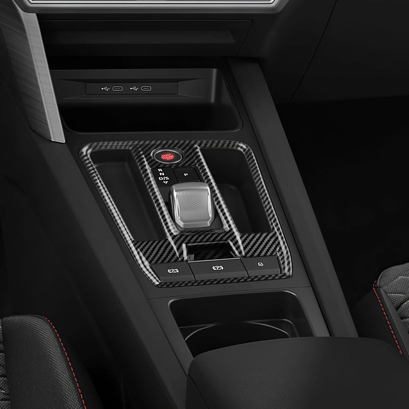 Carbon Fiber Style ABS Gear Trim for Seat Leon and Cupra