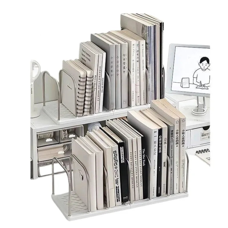 Desktop Bookshelf with Non-Slip Base for Desk Storage