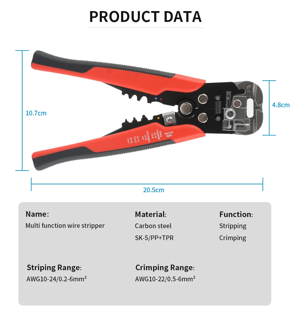 Multifunction Wire Stripper, Cutter and Crimper