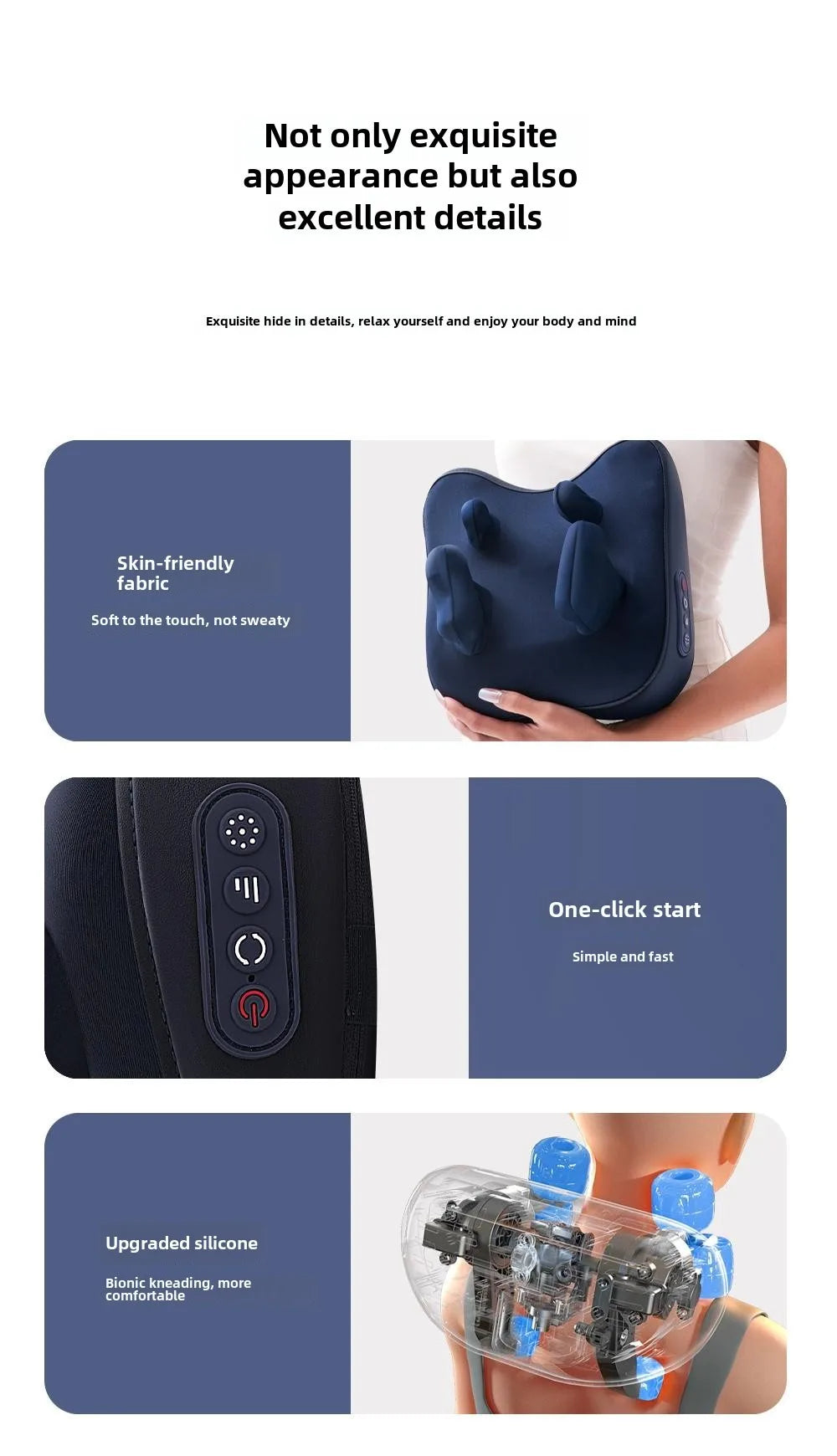 Trapezius Massage Pillow Wireless Electric Car Home Massager Heating Waist Neck Leg Cervical Shiatsu Kneading Rechargeable