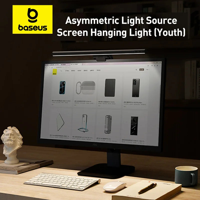 LED svetelný panel na monitor s nastaviteľnou farbou a dotykovým stmievacím ovládaním