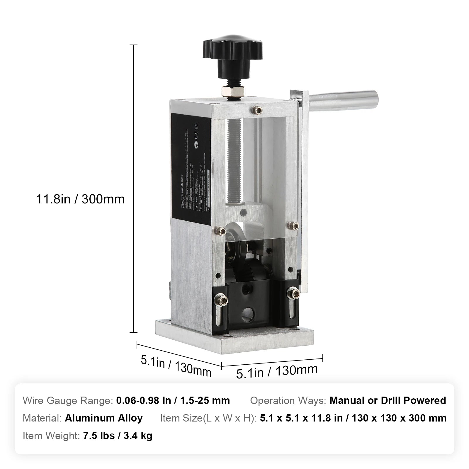 Manual Wire Stripping Machine for Copper Cable 1.5–40mm
