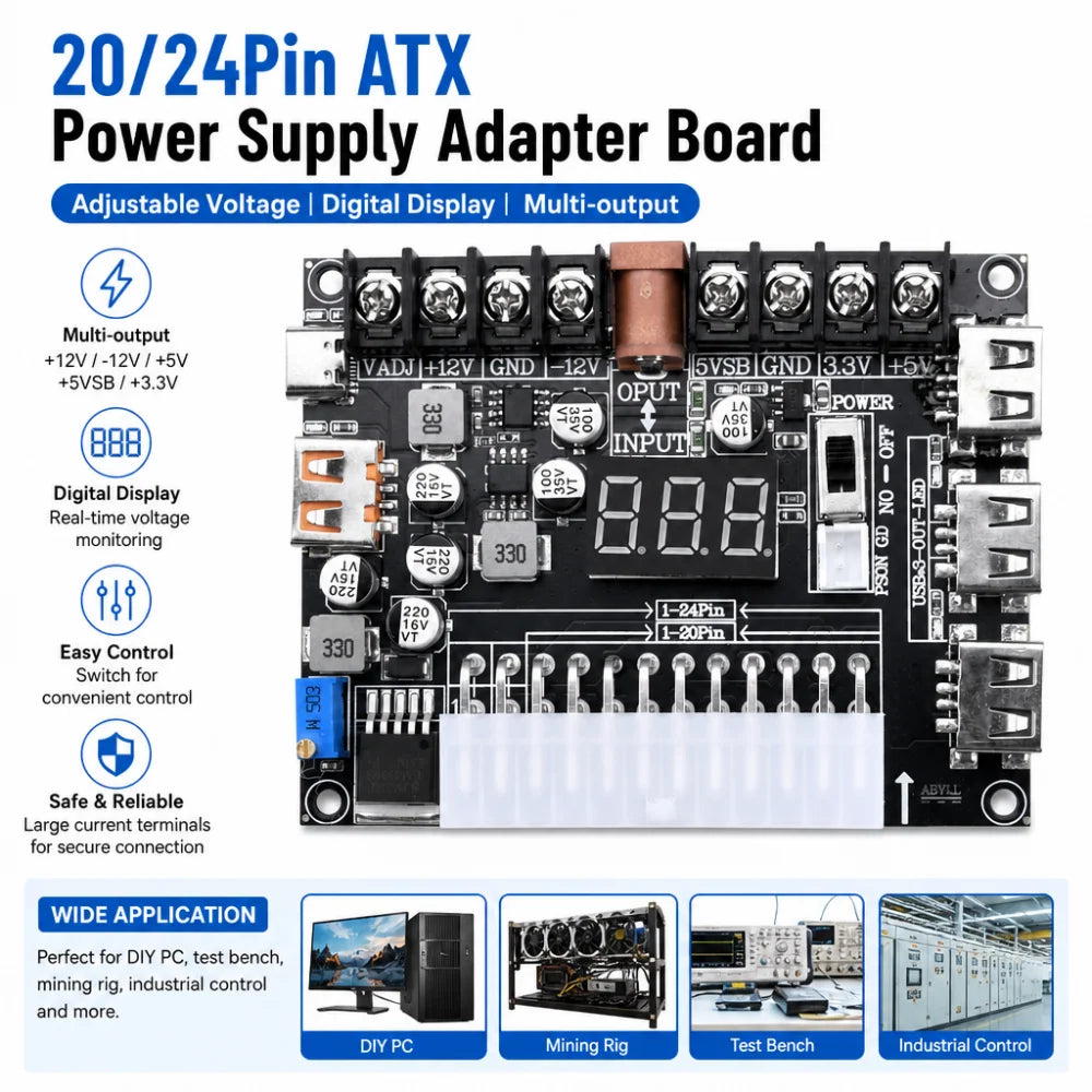 20/24-Pin ATX Power Breakout Board, Case Options
