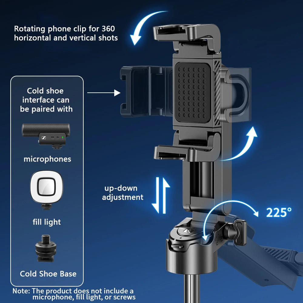 Mobile selfie stick handle, tripod photography tool handheld stabilizer shooting assistant multifunctional travel portable stand