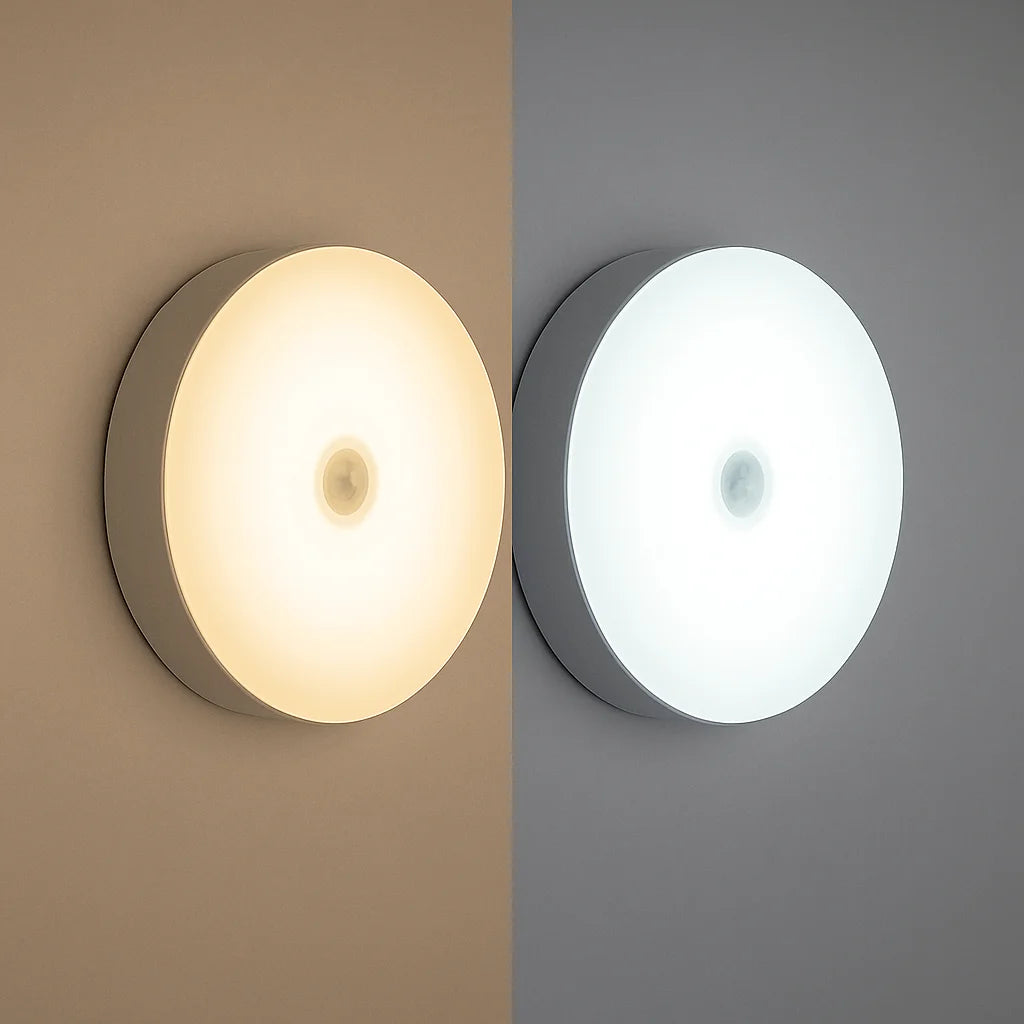 Uppladdningsbar LED-pucklampa med rörelsesensor