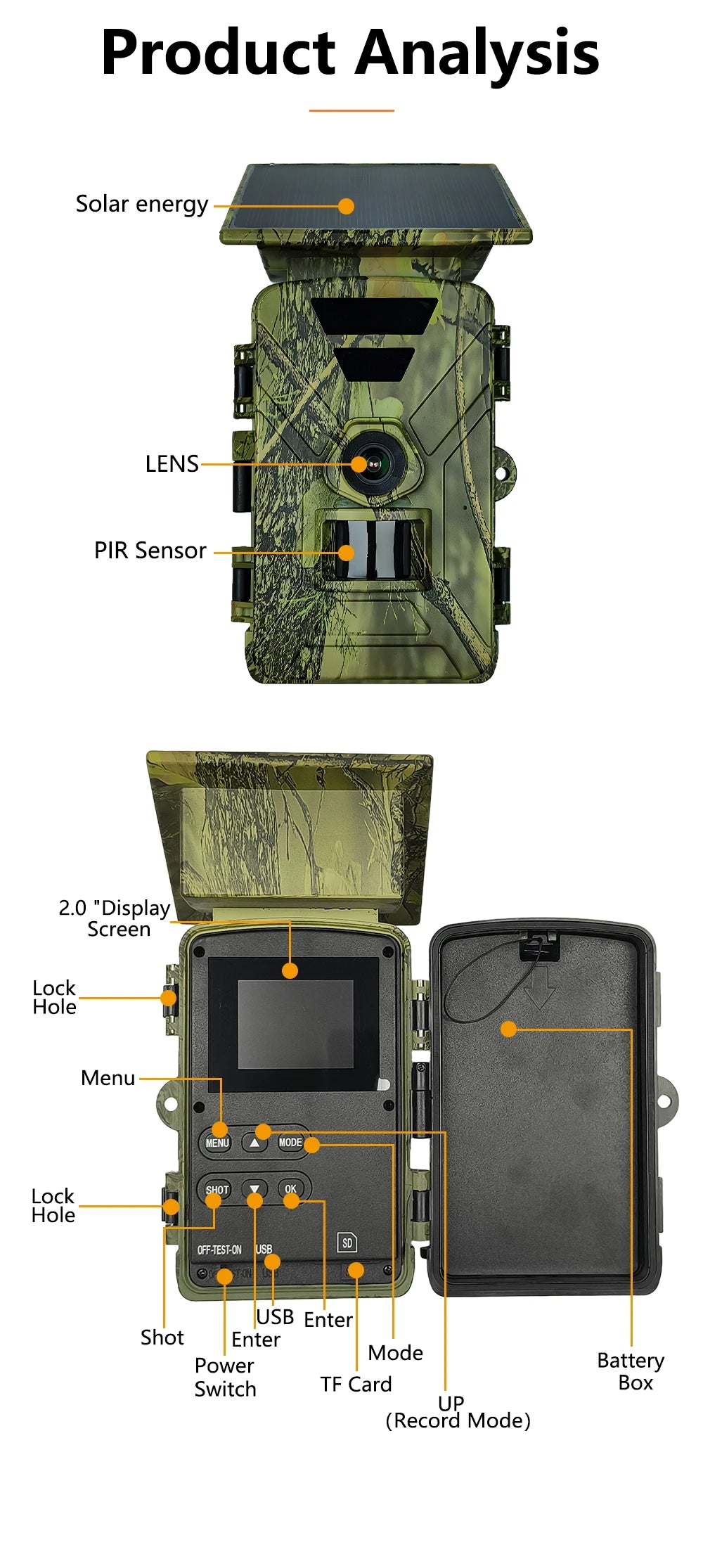 Solar Powered Trail Camera with 8K Video and 60MP Photos