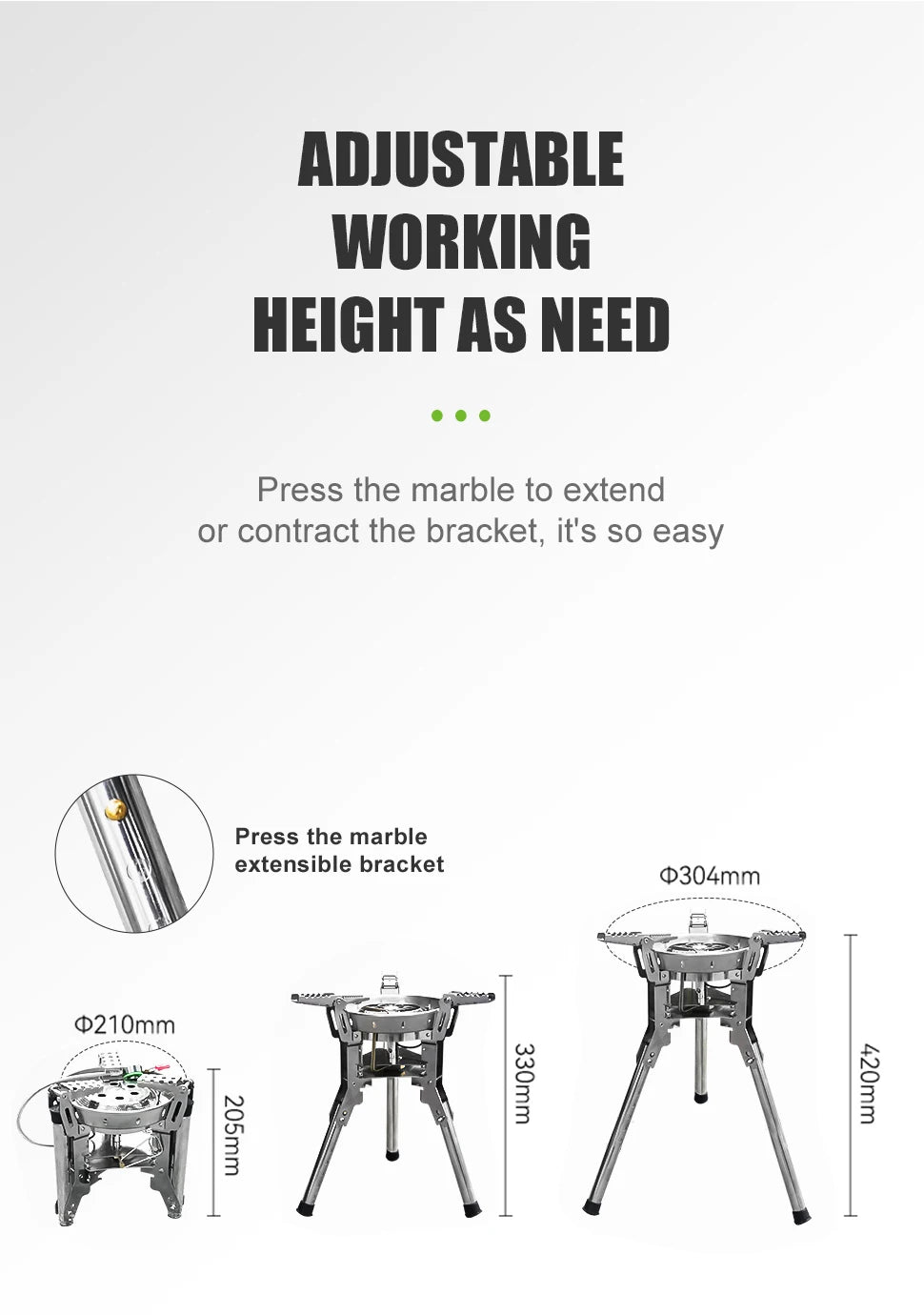 BRS-69 Outdoor Gas Stove 4360W Foldable Adjustable Camping Burner