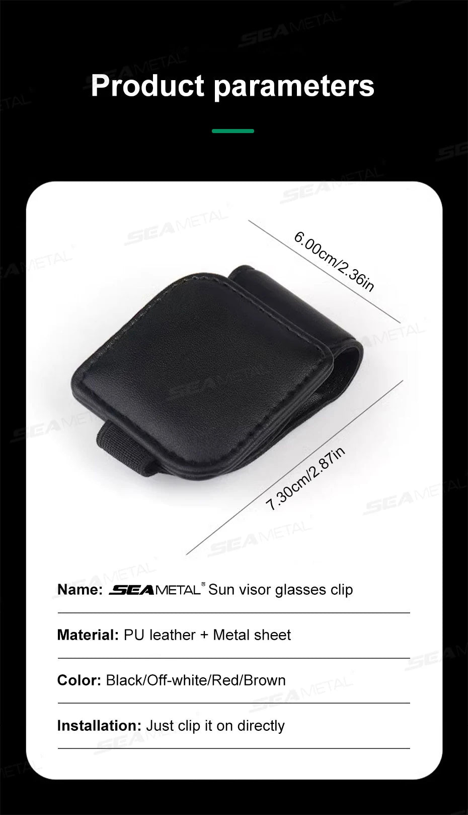 SEAMETAL Mini Car Glasses Holder Magnetic Stable Sun Visor Sunglasses Clip Glasses Storage Clip Universal Auto Eyeglasse Holder