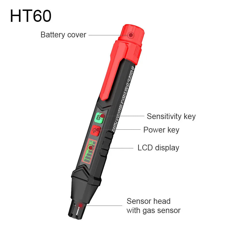 Natural Gas Leak Detector with Audible & Visual Alarm, Portable Gas Sniffer to Locate Combustible Sources Like Methane, Propane