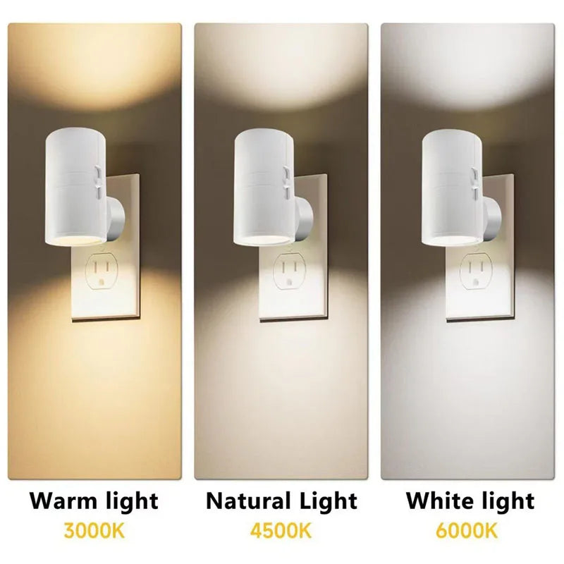LED noční světlo do zásuvky se soumrakovým senzorem, 3 barvy