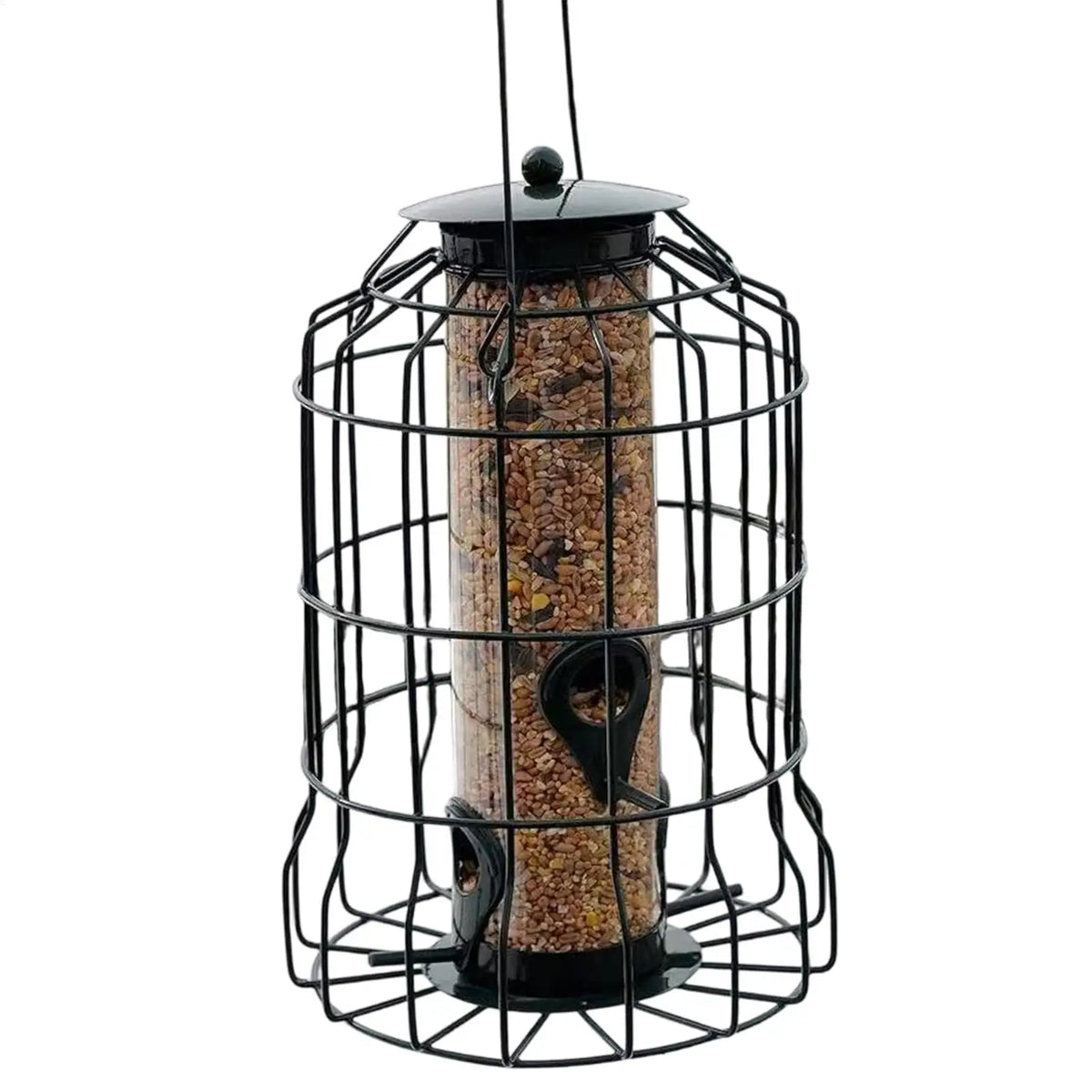Bird Feeder 4-Port Weatherproof Squirrel Proof Metal Large Bird Feeder Outdoor Hangable for Watching Hummingbird Finch Chickadee