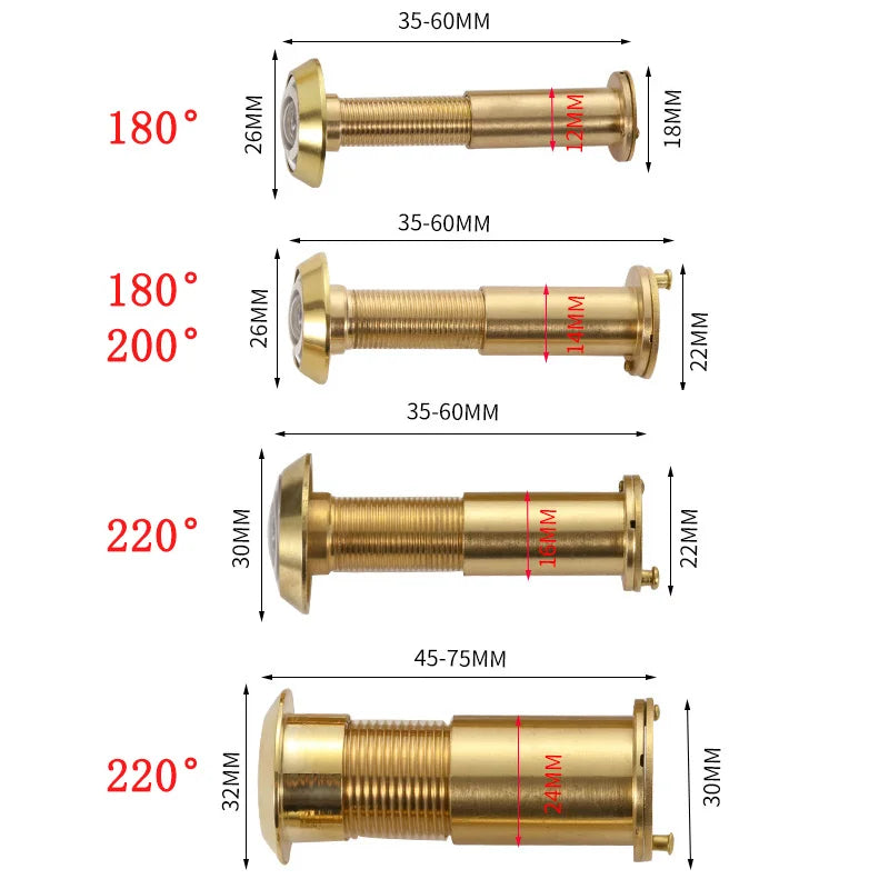 Brass Door Viewer with Privacy Cover