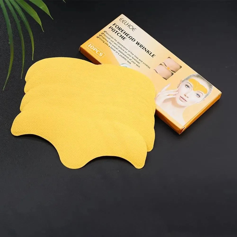 10pcs/box Forehead Wrinkle Patch Lightening Forehead Wrinkle Gel Patch Hydrolyzed Collagen Firming Mask Facial Skincare Stickers