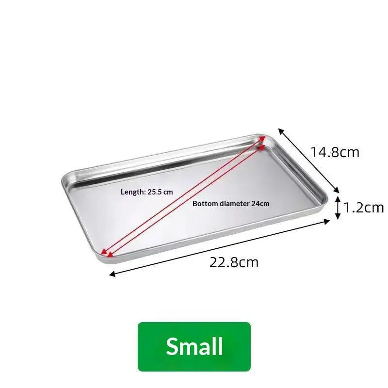 Rectangular Stainless Steel Serving Tray for Buffet and Home