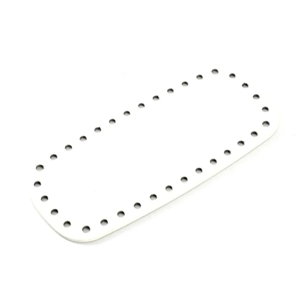 Base de bolsa de croche em couro PU oval, 20 × 9 cm