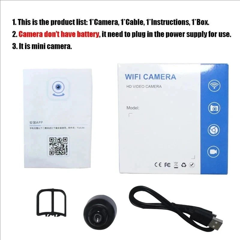 1080P Mini WiFi Night Vision Camera for Home Monitoring