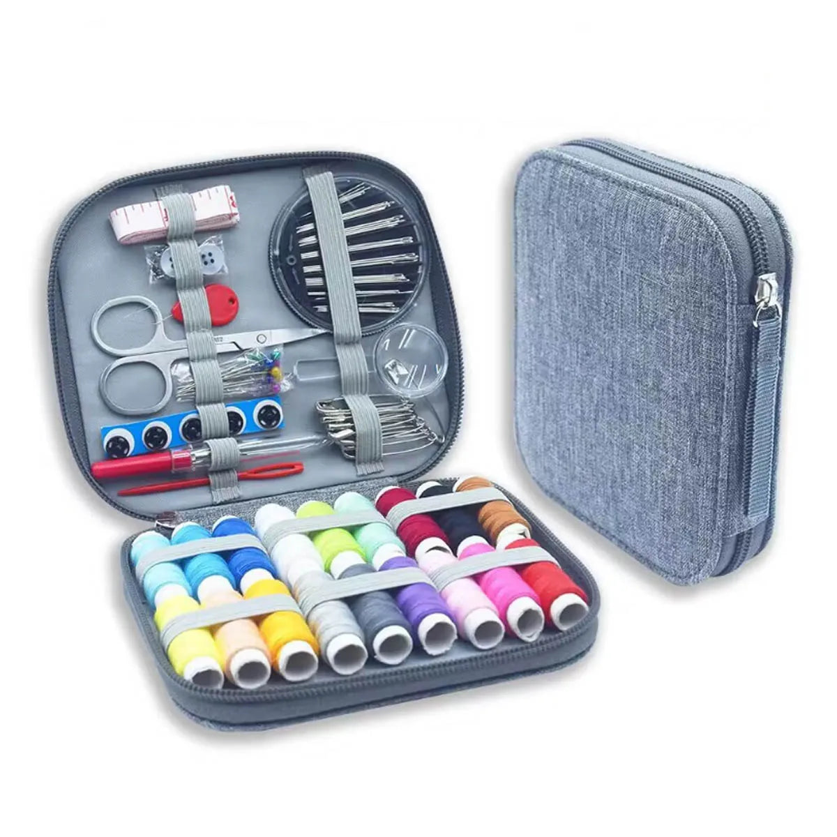 86-Piece Home Sewing Repair Kit, Grey Case