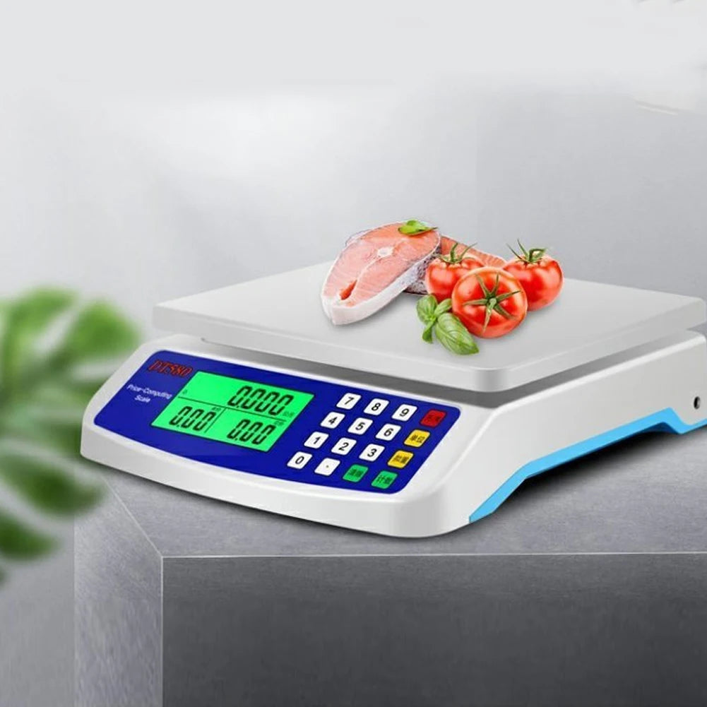Digital Price Computing Scale 30kg 1g LCD Stainless Steel Platform