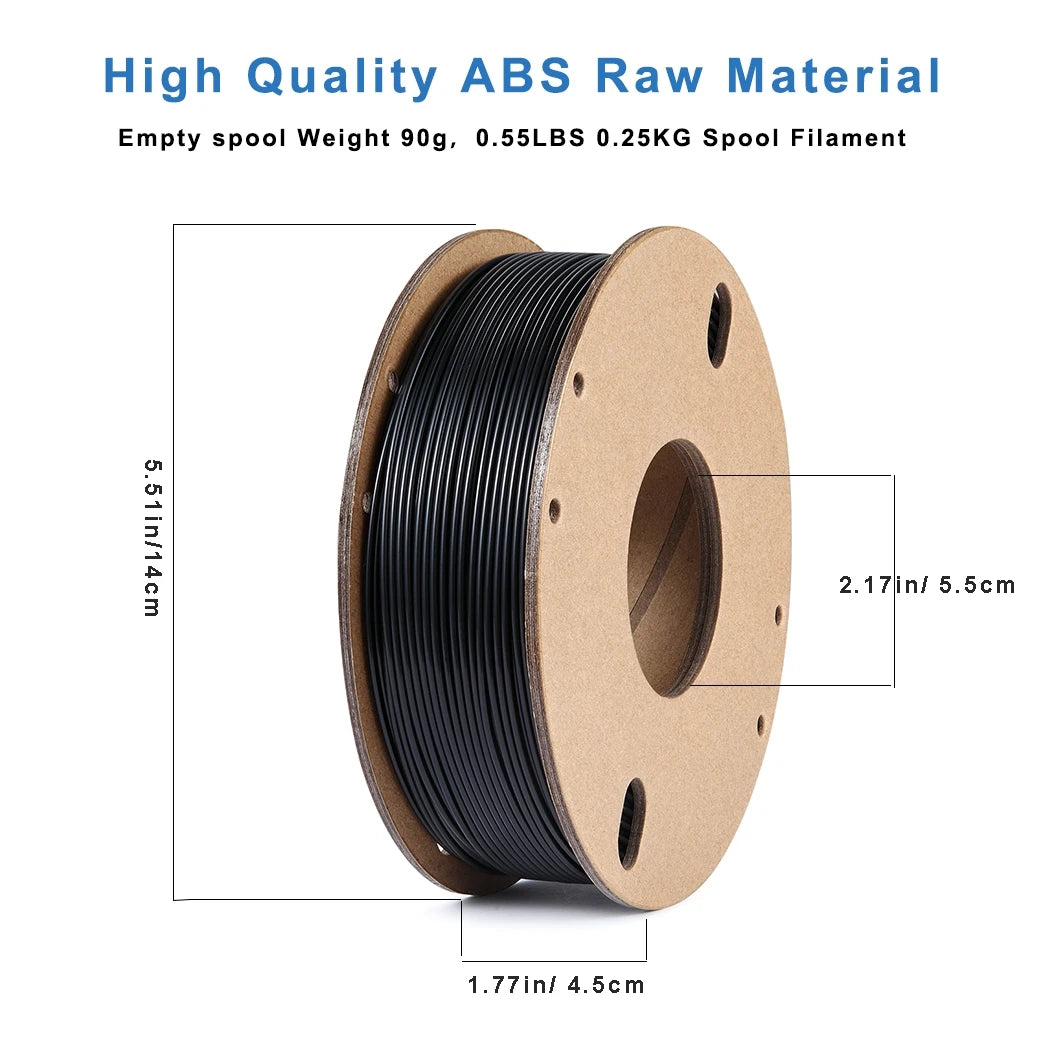 Black ABS 3D Printer Filament, 1.75mm, 250g