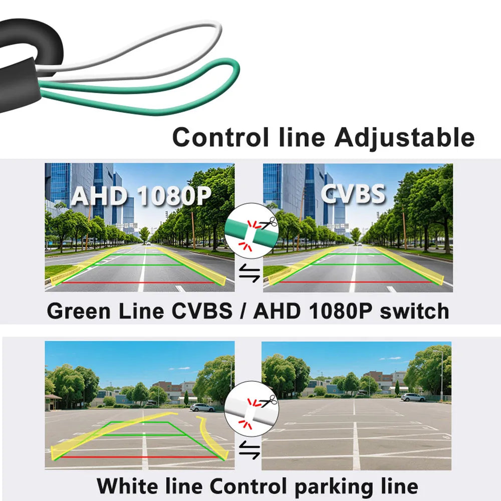 1080p AHD/CVBS Reversing Camera with Dynamic Guide Lines, 6m Lead