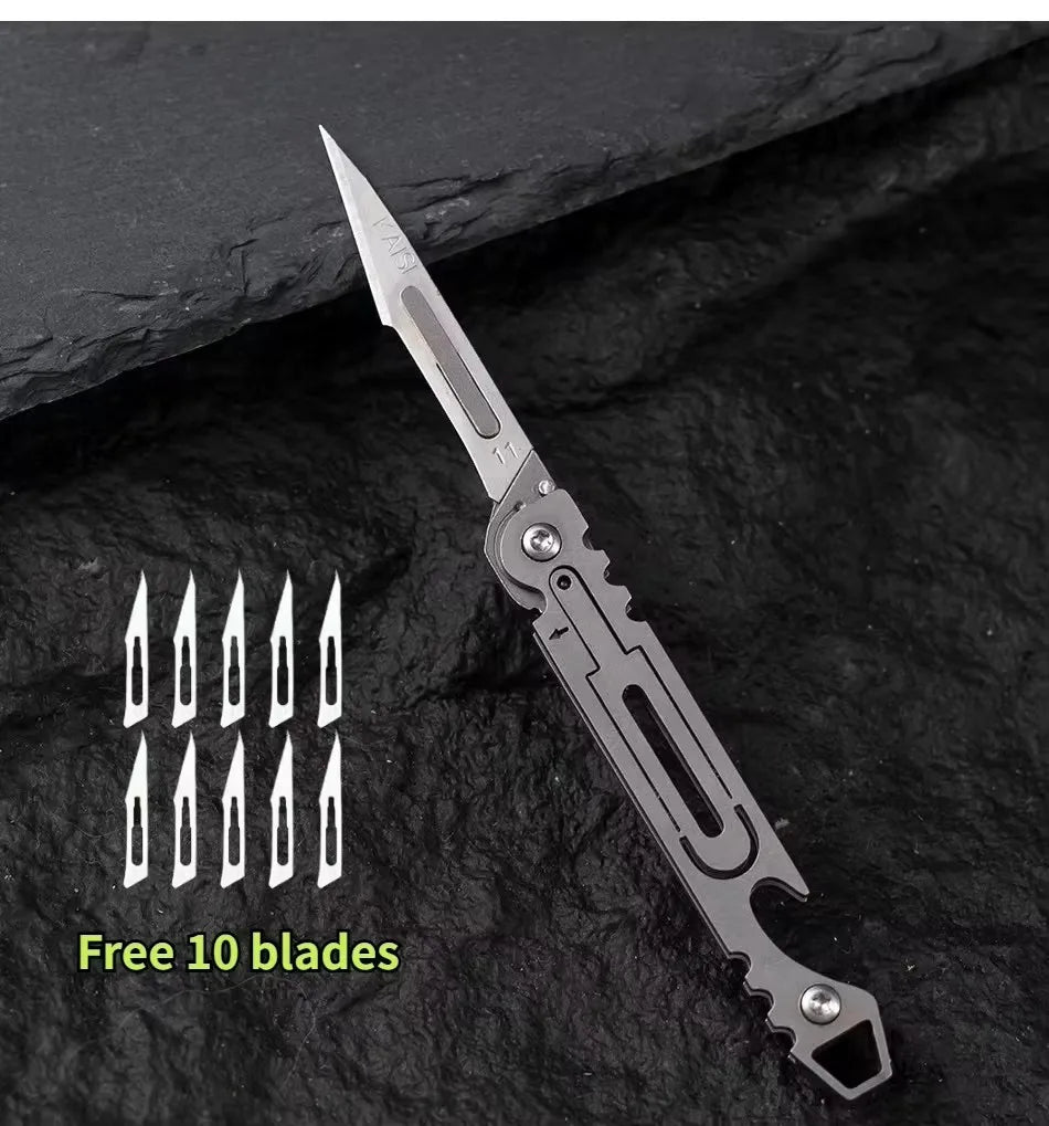Mini Titanium Alloy Folding Knife for Outdoor EDC