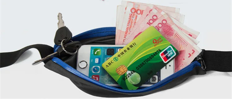 Running Waist Pack Double Pocket Waterproof Phone Belt Nylon Casual Small Fanny Bag Traveling Cycling Hiking Sport Gym Shopping