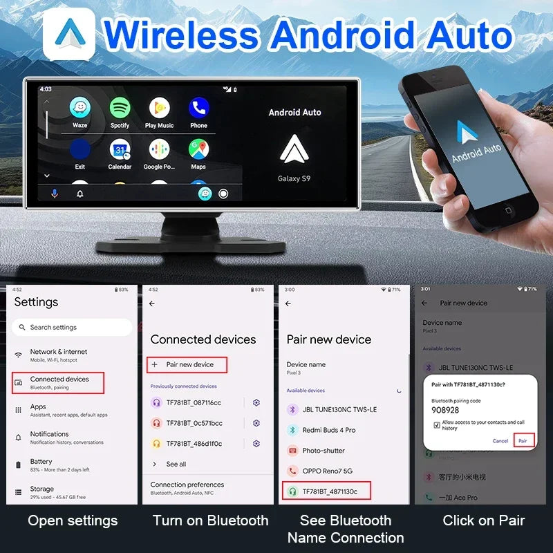11.26 Inch 4K Dash Cam Rearview Mirror with Rear Camera and GPS
