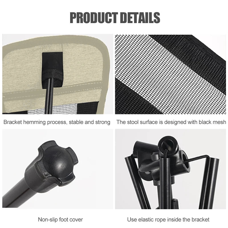 Adjustable Camping Chair Foot Rest Stool with 40–70cm Support