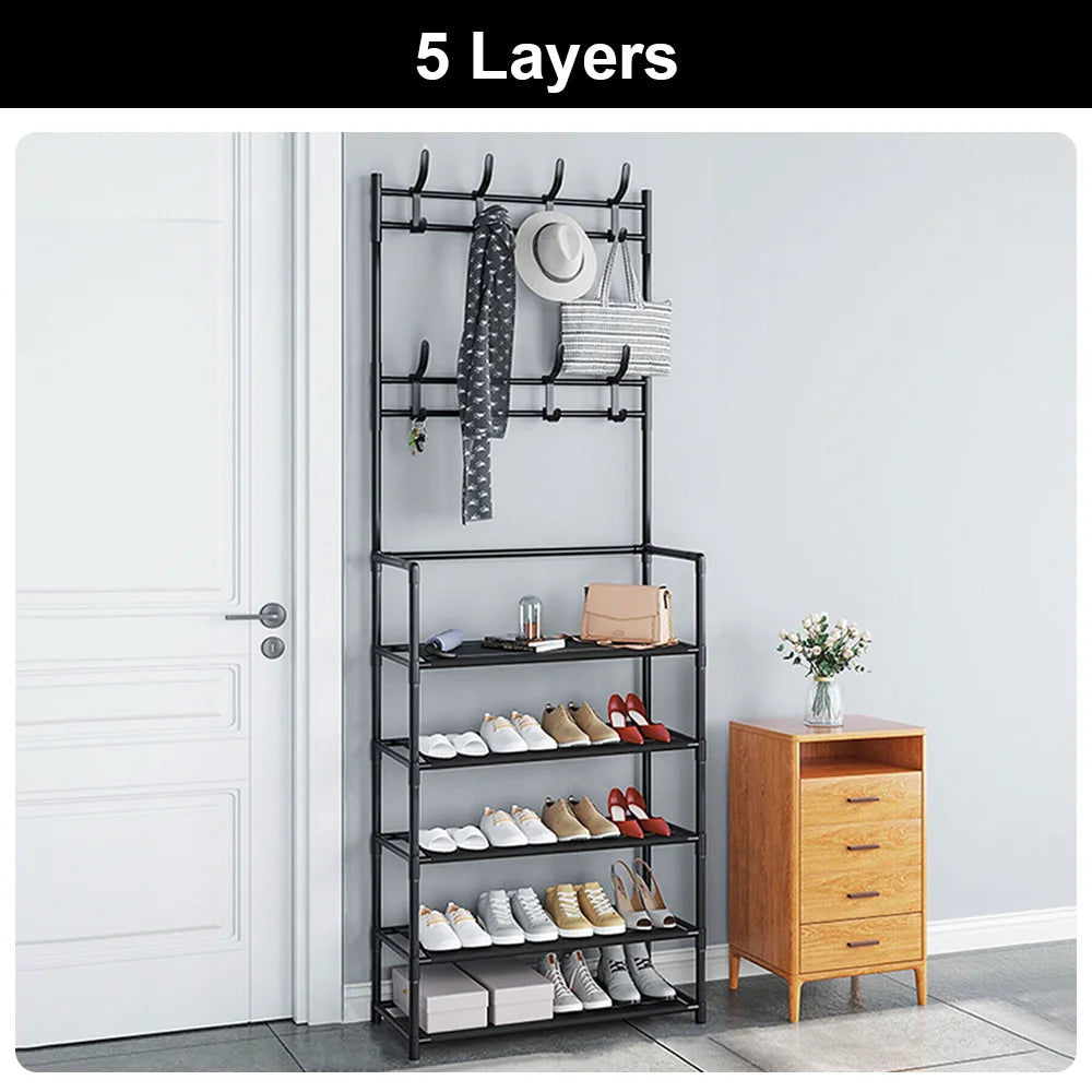 Multi‑Layer Shoe Hat Rack & Doorway Organizer