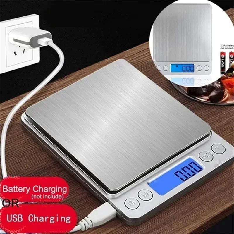 Digitalna kuhinjska tehtnica 3 kg – baterije ali USB