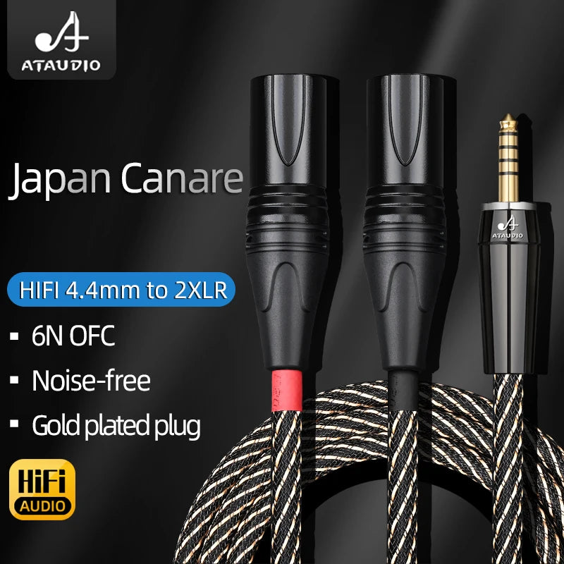 Câble équilibré 4,4 mm vers double XLR pour audio HiFi et usage studio
