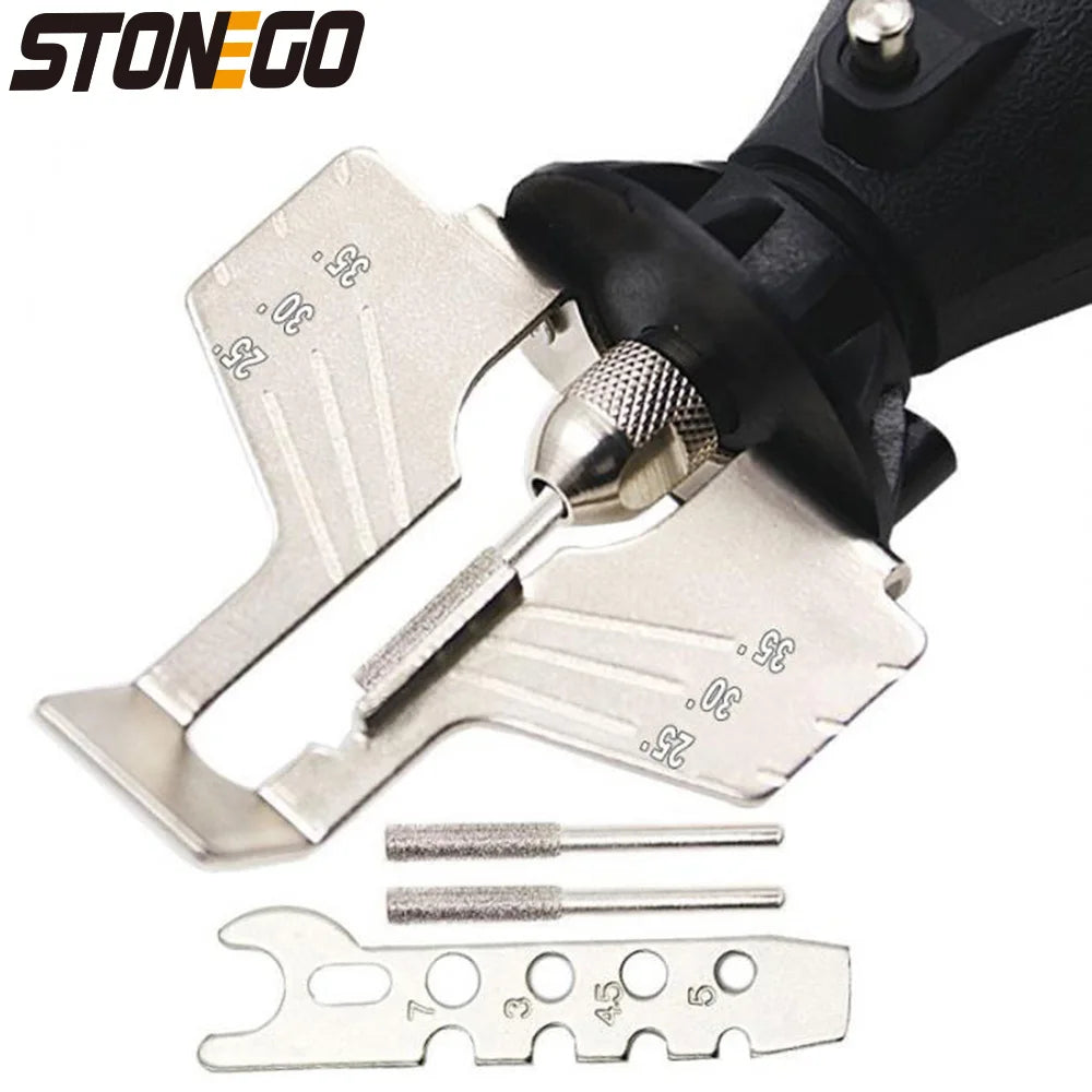 STONEGO Chainsaw Sharpening Attachment - Electric Grinder Attachment for Saw Chains, Polishing and Drill Rotary Accessories