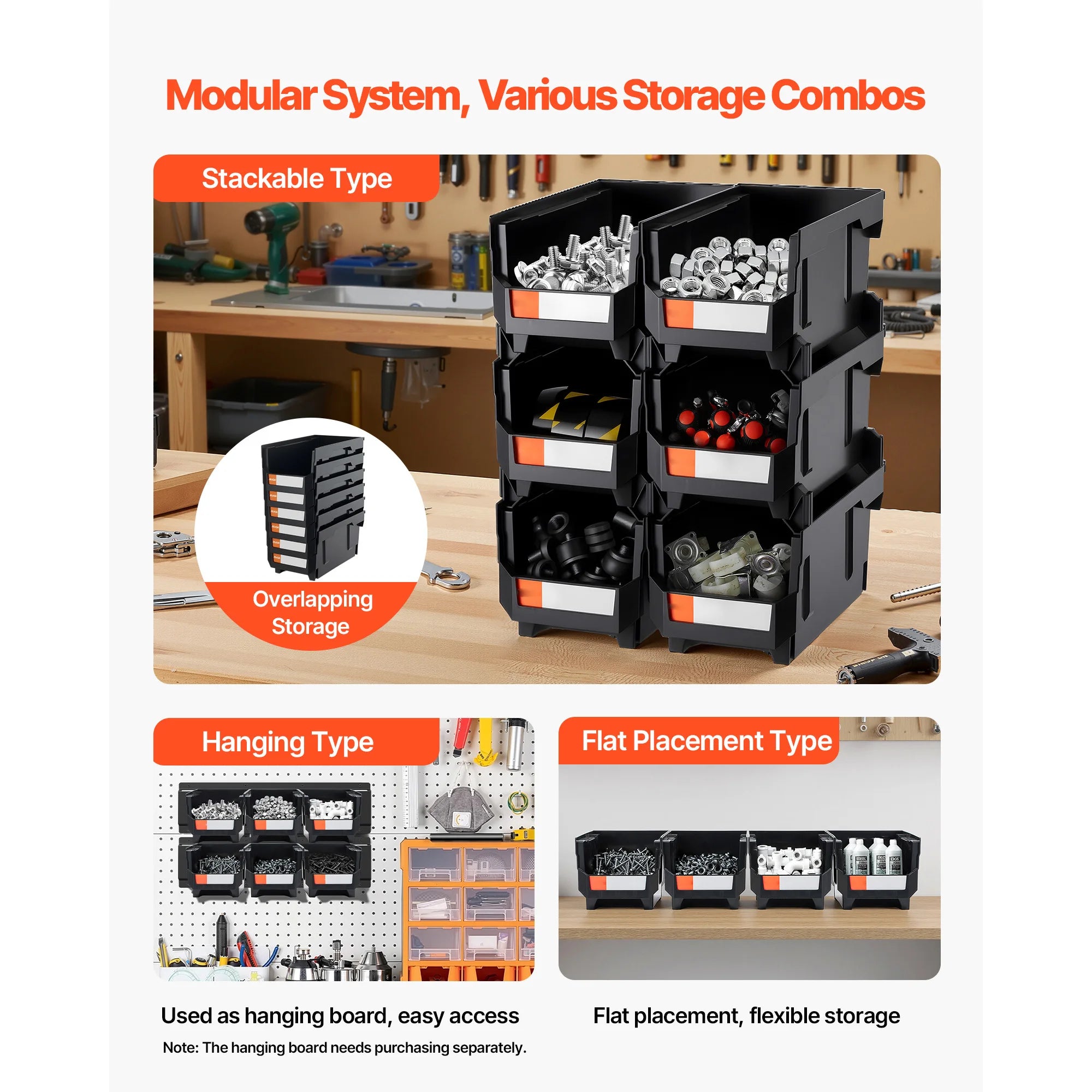 12-Pack Stackable Storage Bins with Front Access for Easy Organization