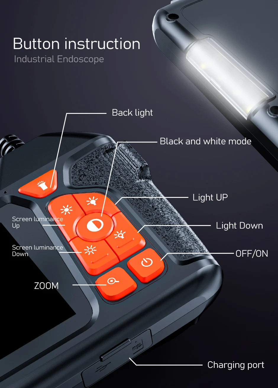 Endoscope Camera with Light 1080P 5.5MM HD Borescope Tools with Semi-Rigid Snake Camera Waterproof Drain Pipe Camera