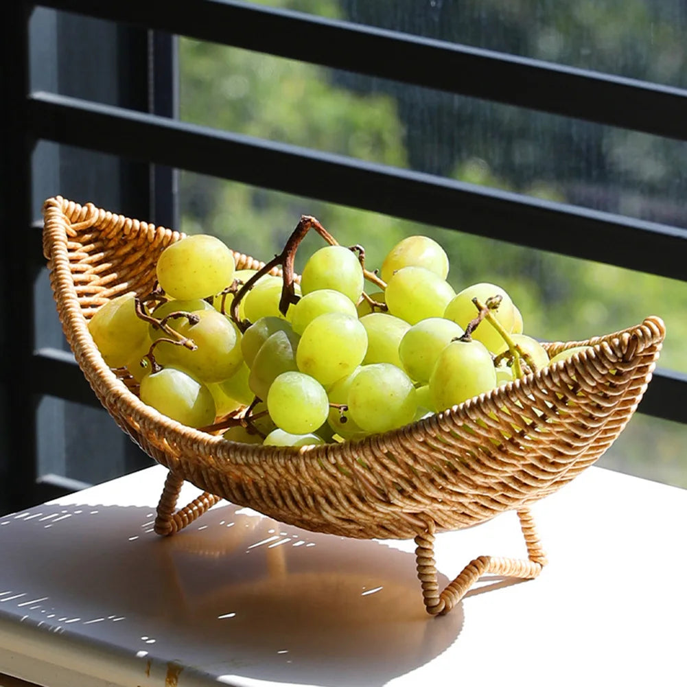 Tabuleiro para fruta e servir em imitação de vime