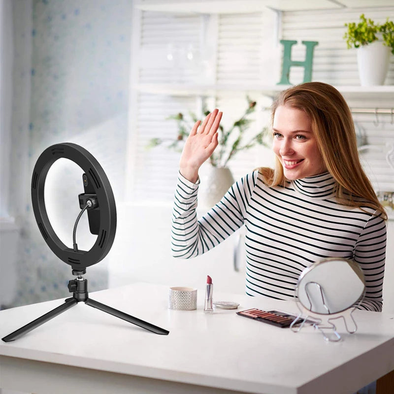 16/26/33cm LED Selfie Ring Lighting Light Dimmable Photographic With Bluetooth Remote Control LED Fill Lamp For Phone Video Live