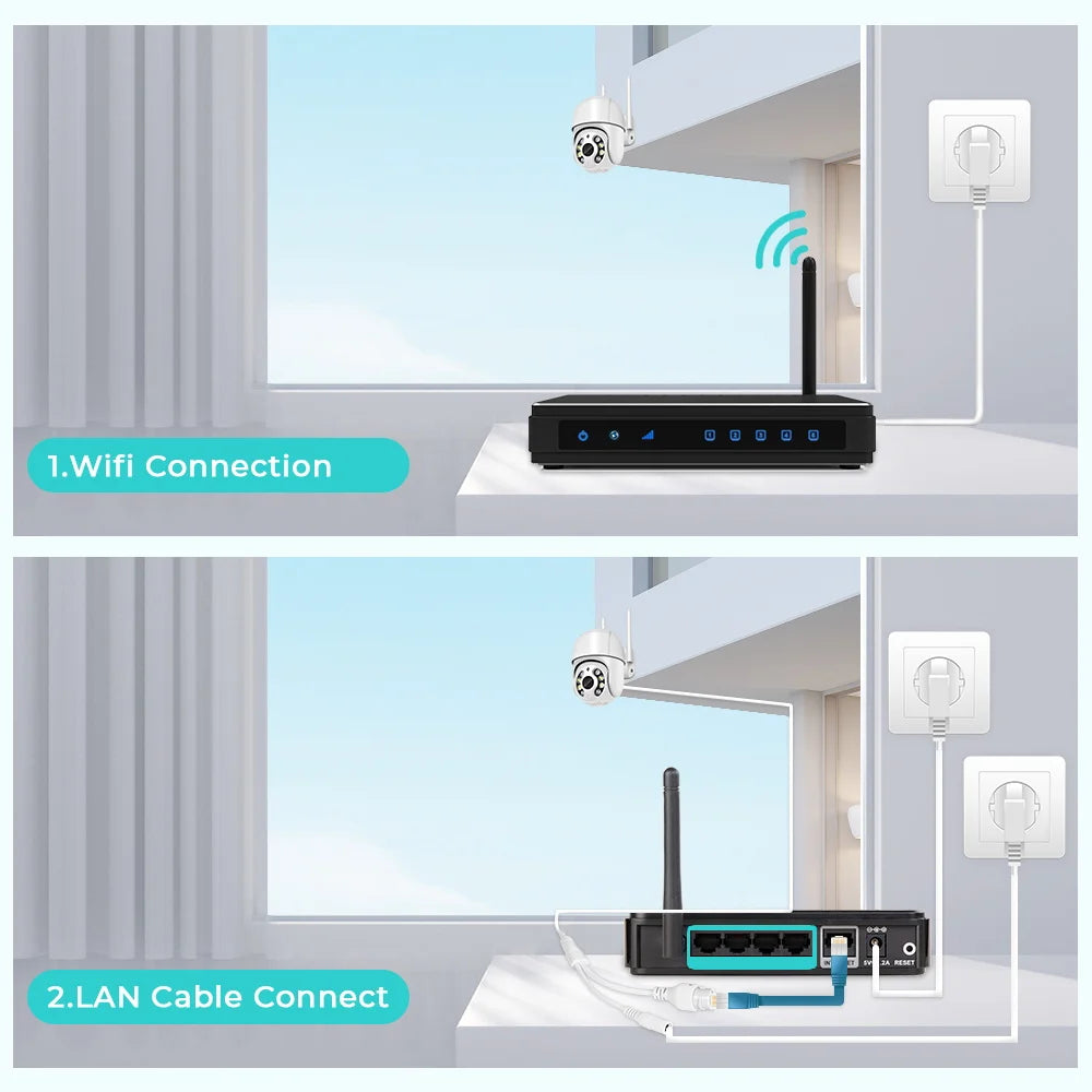 8MP 4K WiFi PTZ IP Camera with Auto Tracking and Two-Way Audio