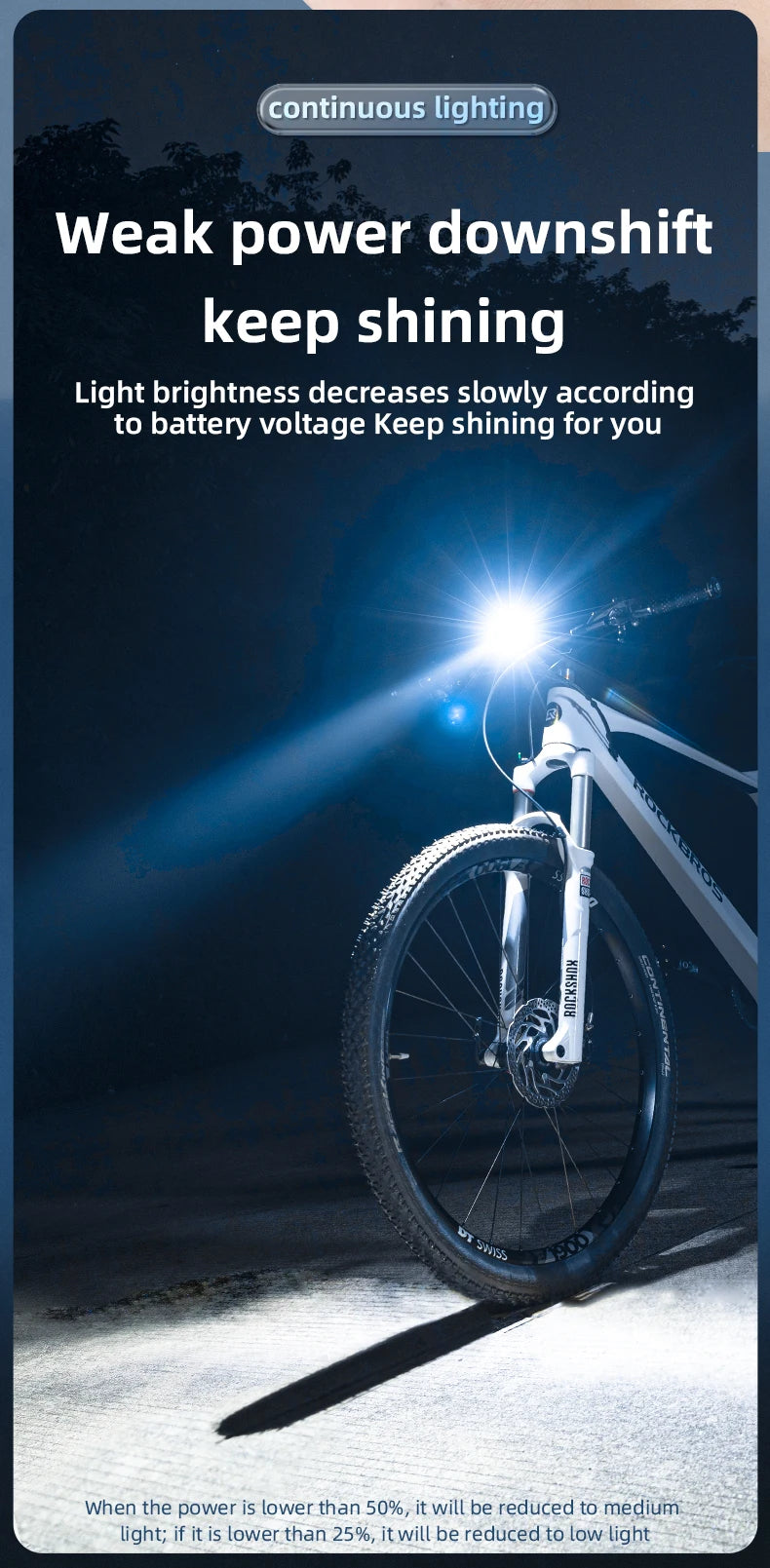 USB-C Rechargeable Bike Light 400–800LM Waterproof Front Headlight