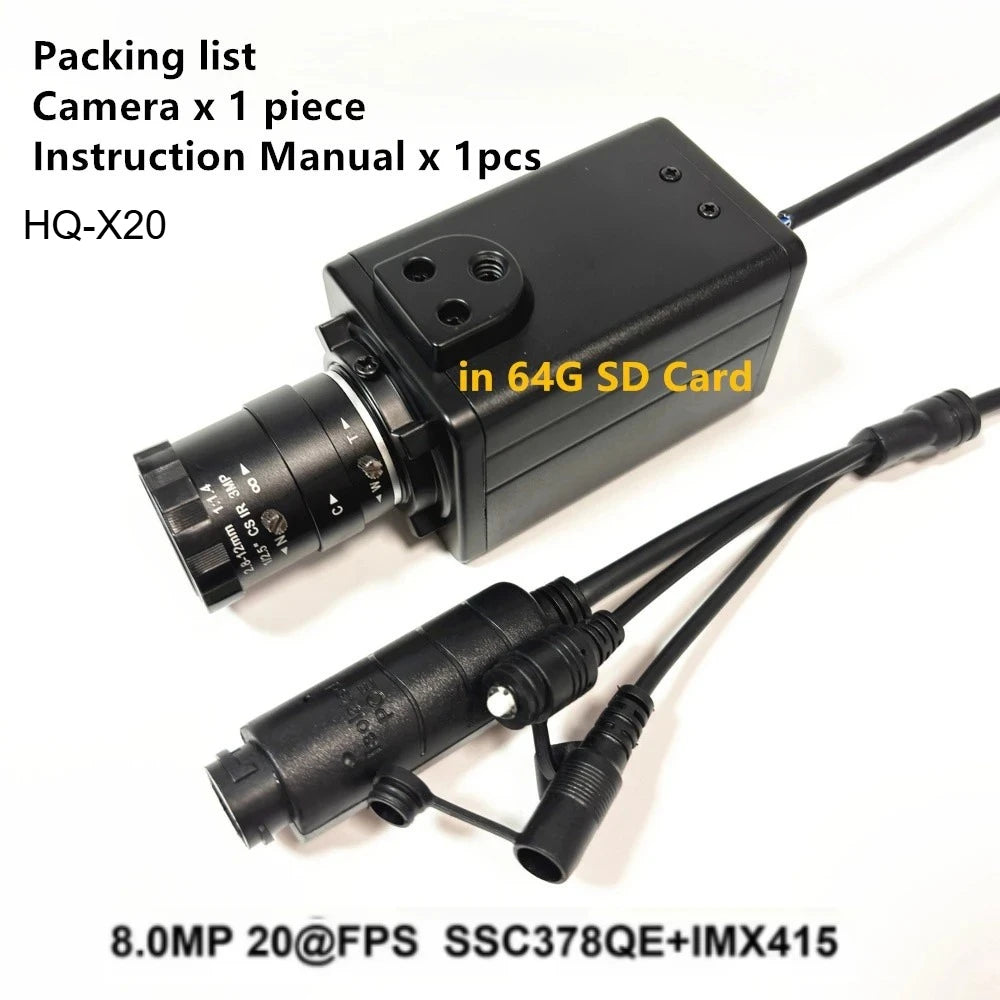 12MP POE IP-camera met RTSP RTMP ONVIF en 64GB-kaart