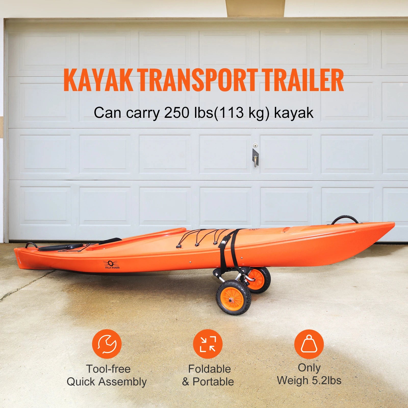 Foldable Kayak Cart with All‑Terrain Tires