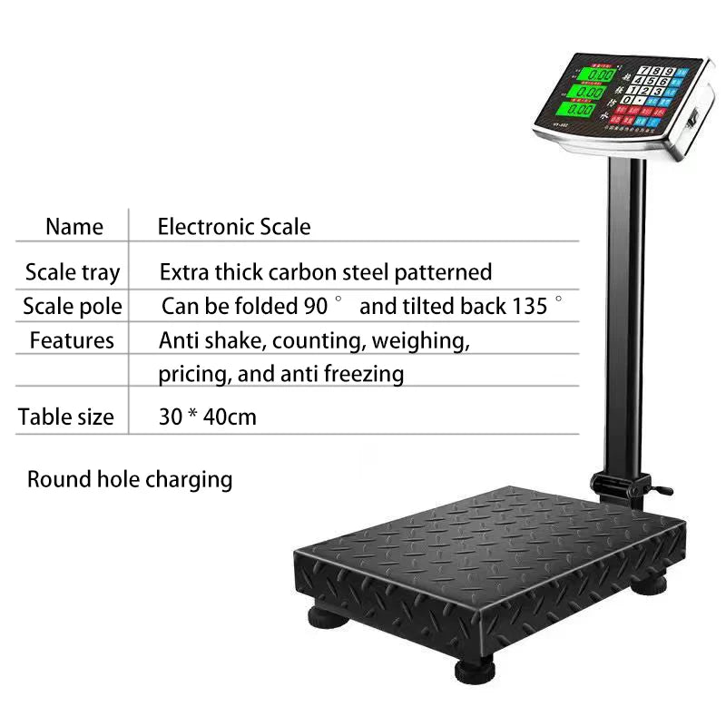 Balanza electrónica plegable 150kg Acero inoxidable Recargable Digital de banco para equipaje Envíos Postales Comerciales