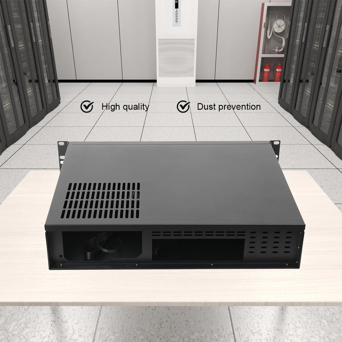 2U chassis aluminium panel ultra kort industrielt kontrolserver chassis datalagring bundkort serverkasse