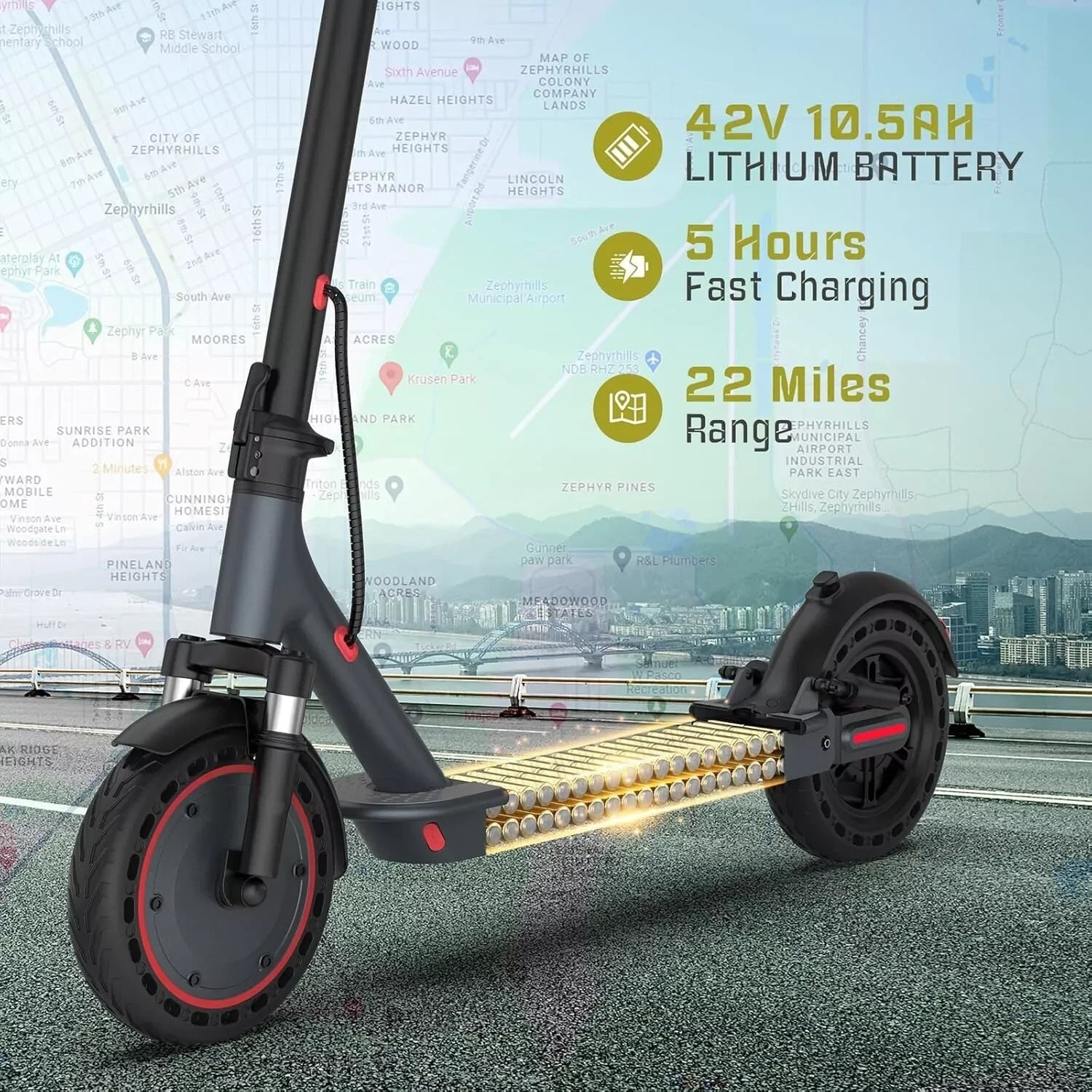 500W Electric Scooter 22MPH Foldable with App Control & Suspension