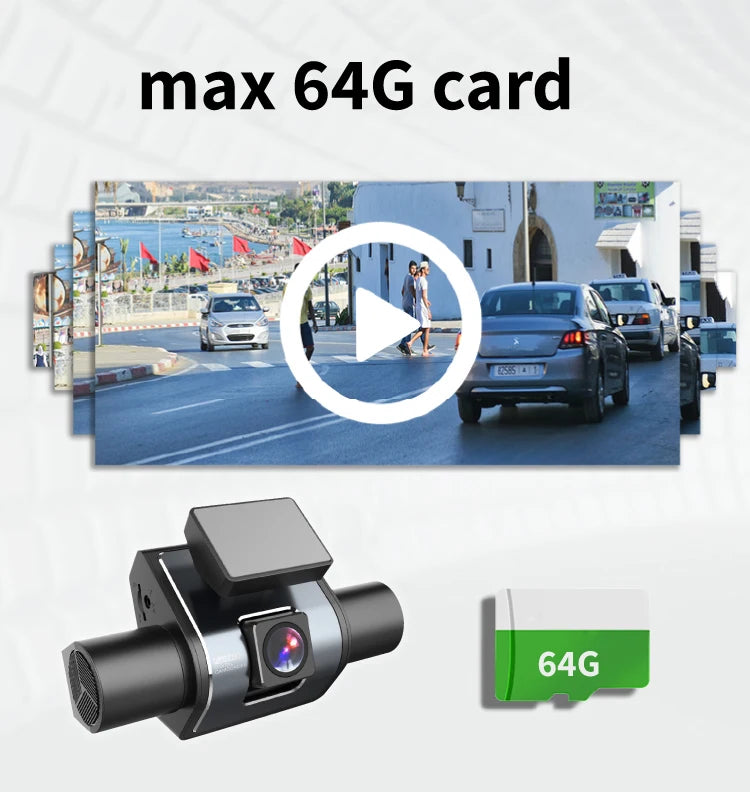 1080P 4-Channel Dash Cam with Night Vision & Loop Recording