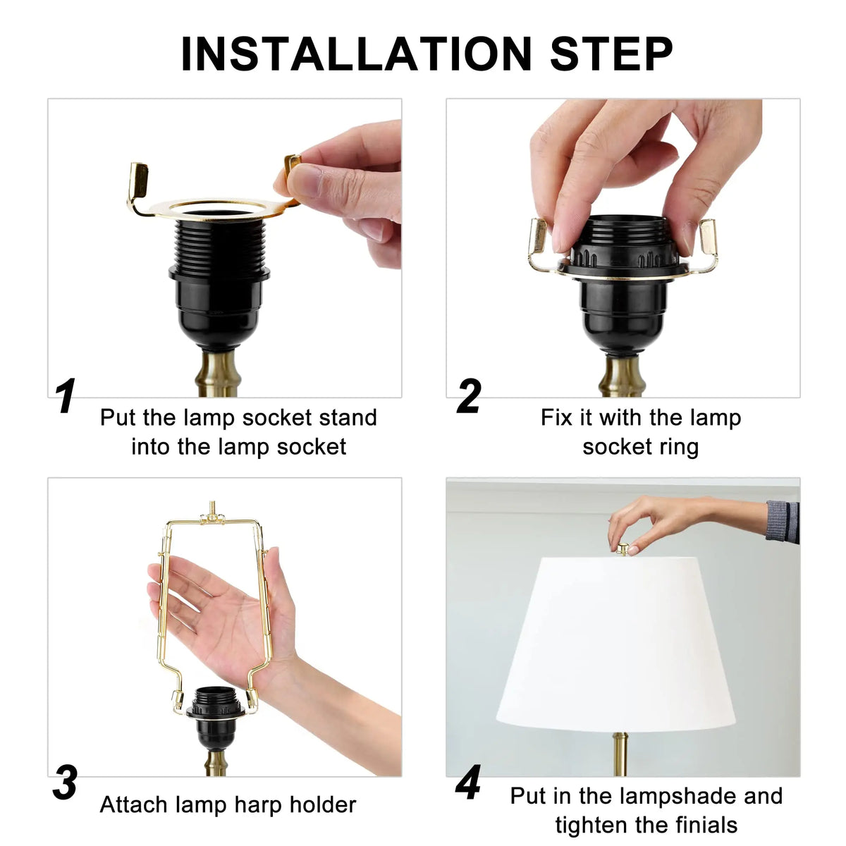 Adjustable Lamp Shade Harp Kit, 7-10 Inches