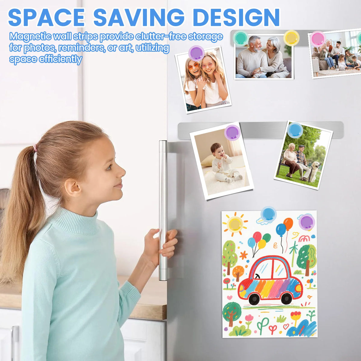 Magnetic Memo Strips, 8 Bars and 20 Magnets