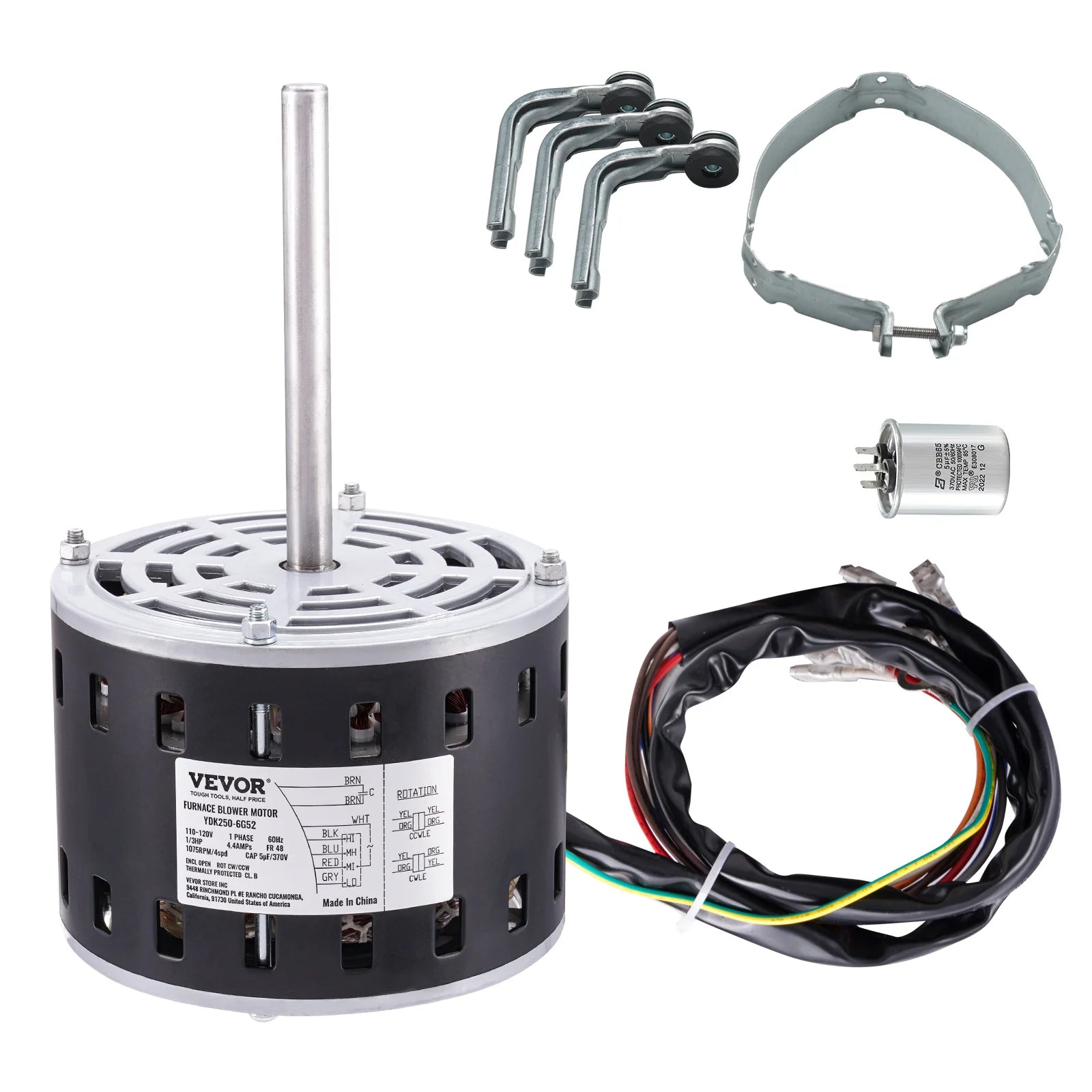 Motor ventilátoru topení 1/3 HP 1075 ot./min 4 rychlosti 48 rám Reverzibilní