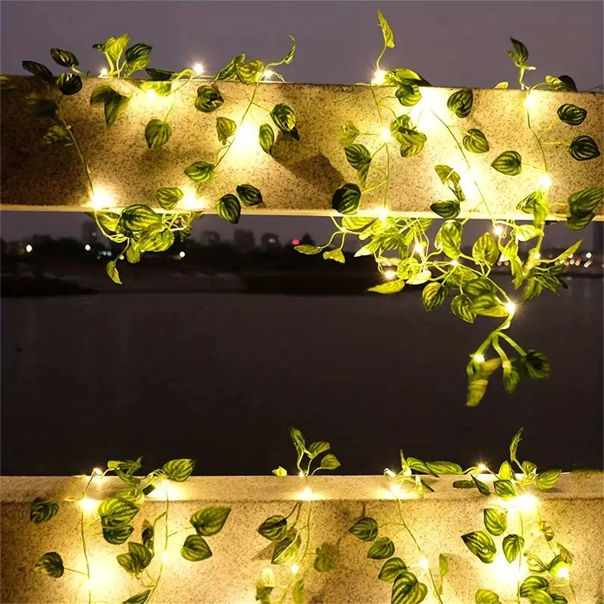 2M 20 LED Green Leaf String Light Garden Lights New Year Decorations String Lamp Wedding Thanksgiving Christmas Decoration